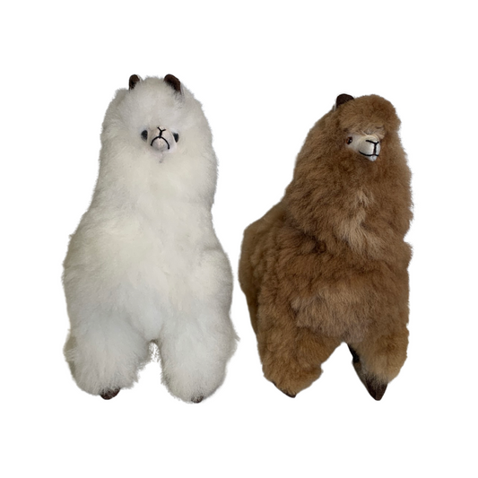 Alpaca Animal - Large Brown- White