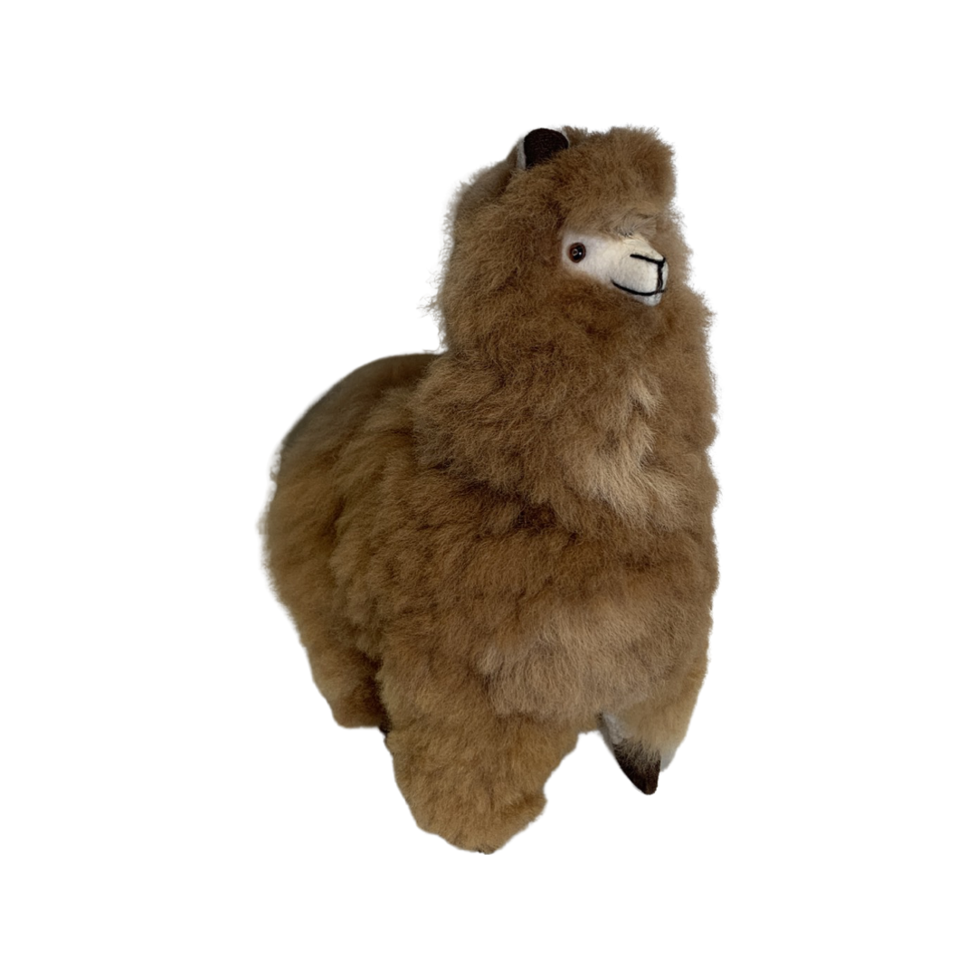 Alpaca Animal - Large Brown- White