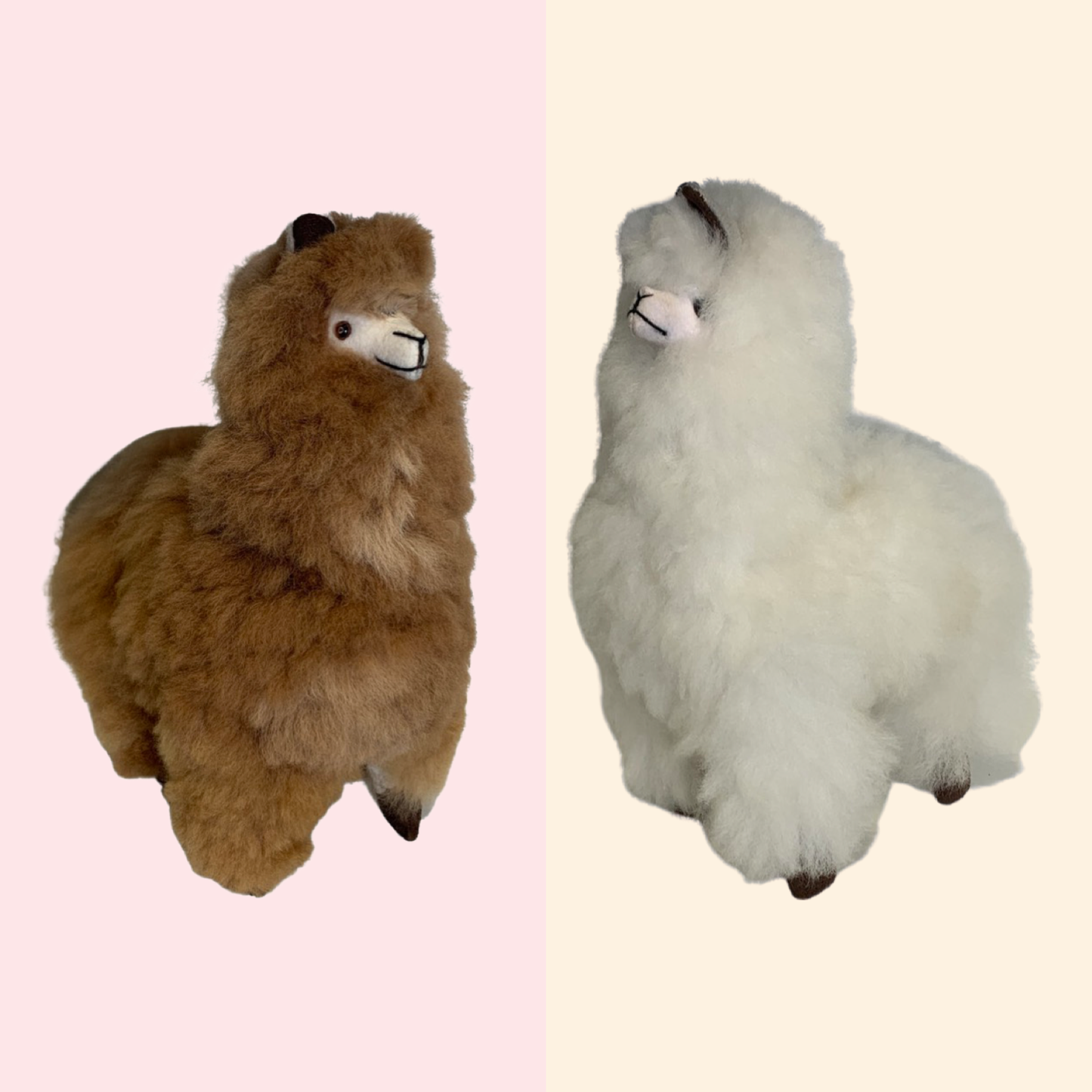 Alpaca Animal - Large Brown- White